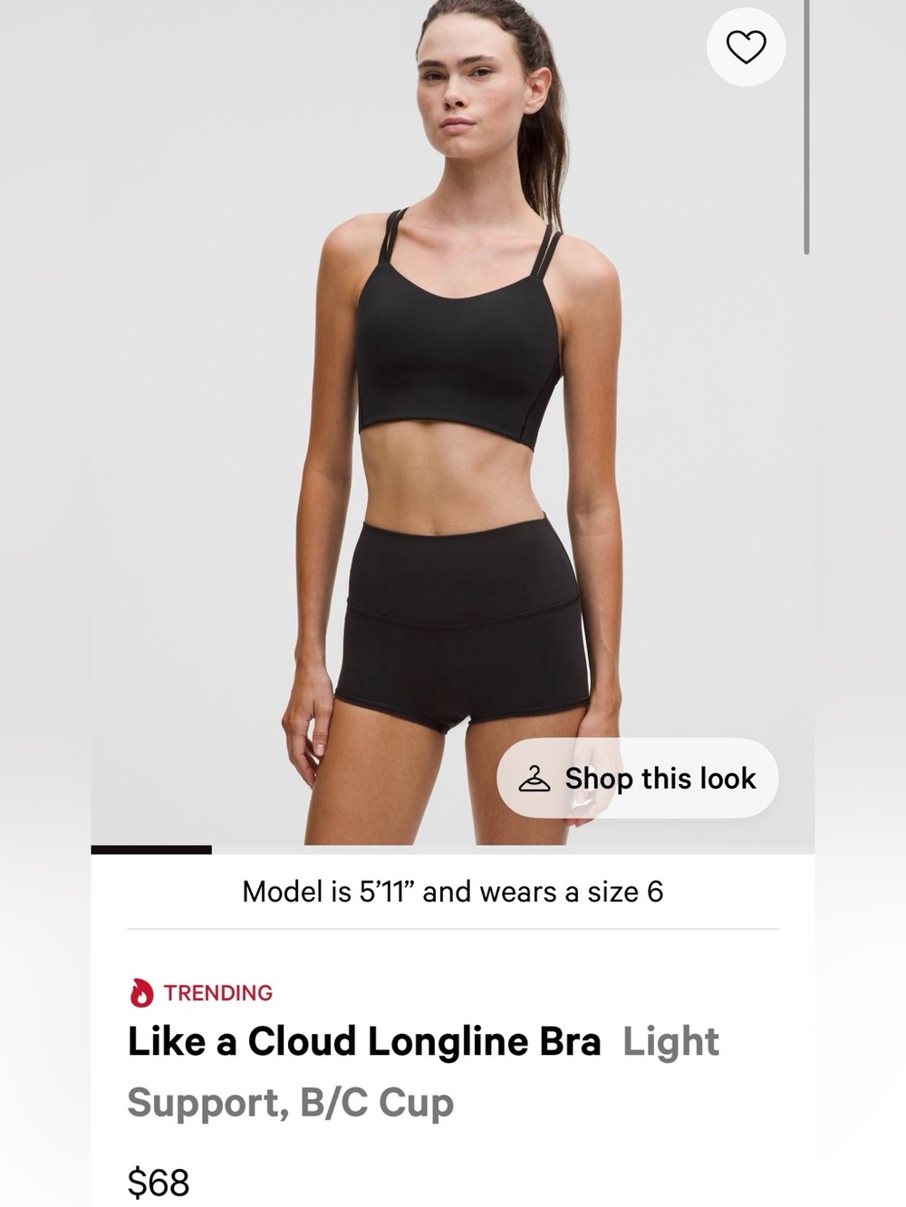Lululemon like a cloud longline bra